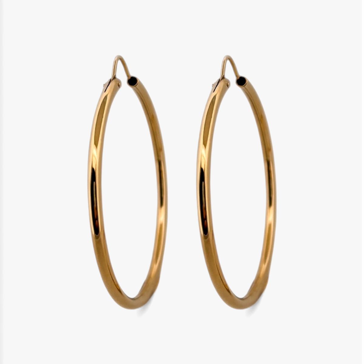 Comprar pendientes aro lisos en oro amarillo de 18kt de 40mm de diámetro y 2mm de grosor. Joyería Ian'Or. Envío GRATIS. Ian'Or.