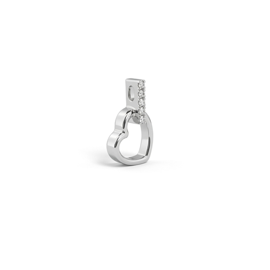 Comprar colgante corazón de oro blanco de 19kt y con balía de brilantes. Joyas corazón de oro al mejor precio.