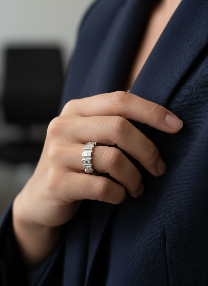 Anillo realizado en oro blanco de 18kt con diamantes talla brillante. Joyas al mejor precio, envío gratuito. Anillos de compromiso baratos.