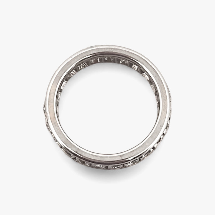 Comprar alianza completa de oro blanco de 18kt con carril de brillantes. Alianzas de diamantes al mejor precio de oro 18k.