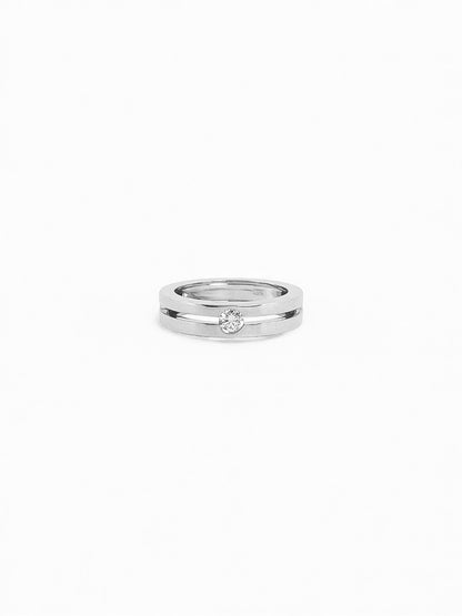 Comprar anillo tipo solitario  realizado en oro blanco de 18kt con brillante. Anillos de compromiso al mejor precio