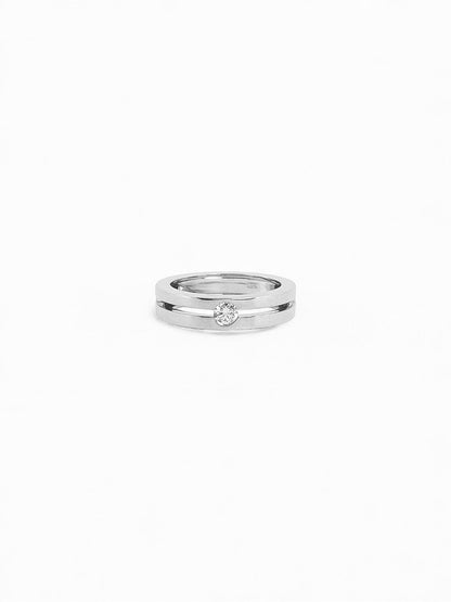 Comprar anillo tipo solitario  realizado en oro blanco de 18kt con brillante. Anillos de compromiso al mejor precio