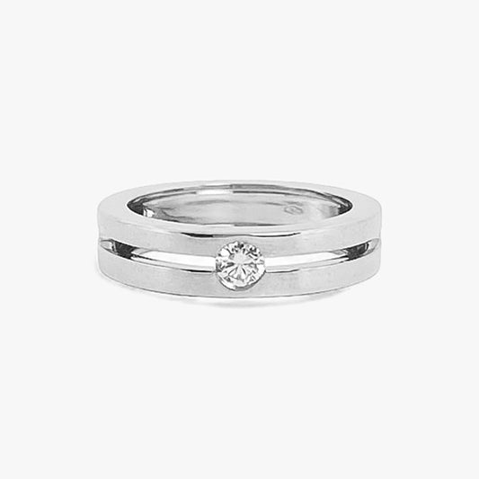 Comprar anillo tipo solitario  realizado en oro blanco de 18kt con brillante. Anillos de compromiso al mejor precio, envío gratuito y pieza certificada