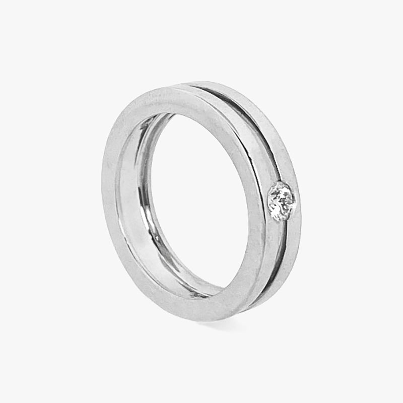 Comprar anillo tipo solitario  realizado en oro blanco de 18kt con brillante. Anillos de compromiso al mejor precio, envío gratuito y pieza certificada