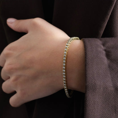 Pulsera Riviere de oro amarillo de 18kt y diamantes - 18947C