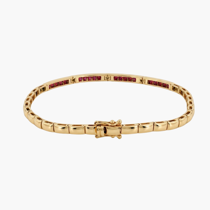 Pulsera Semirígida de Oro 18kt rubíes y diamantes - 19601P