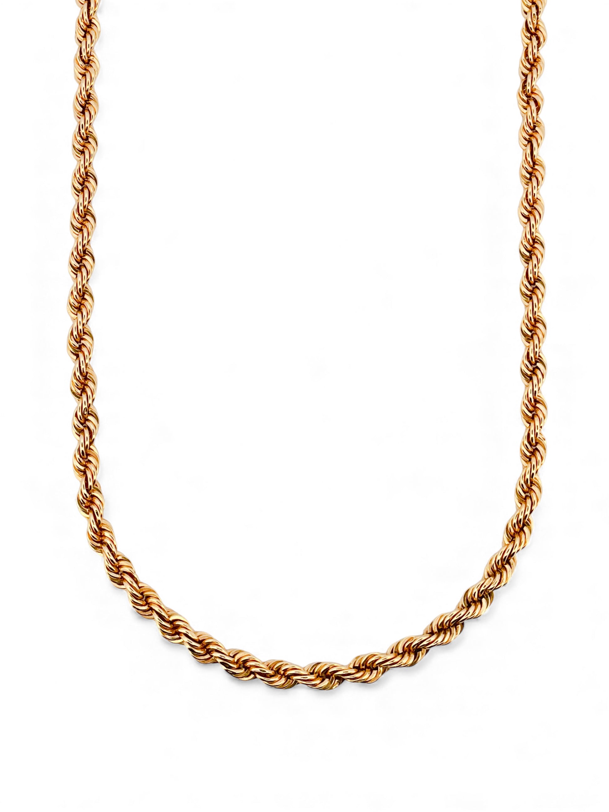 Comprar collar de Oro amarillo de 18kt con cadena de cordón salomónico. La cadena mide 60cm de largo y dispone de un cierre tipo mosquetón. Joyería Ian'Or. Envío GRATIS.