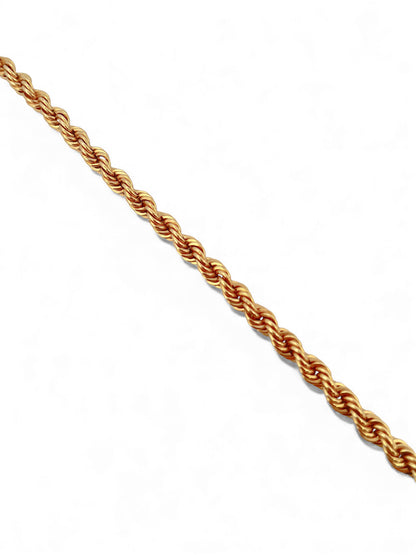 Comprar collar de Oro amarillo de 18kt con cadena de cordón salomónico. La cadena mide 60cm de largo y dispone de un cierre tipo mosquetón. Joyería Ian'Or. Envío GRATIS.