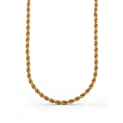 Comprar collar de Oro amarillo de 18kt con cadena de cordón salomónico. La cadena mide 60cm de largo y dispone de un cierre tipo mosquetón. Joyería Ian'Or. Envío GRATIS.