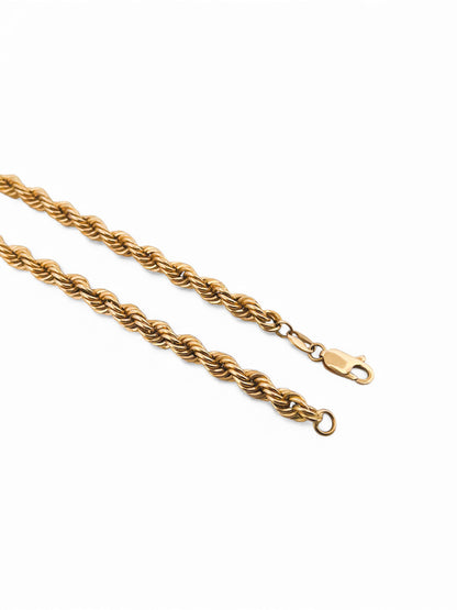 Comprar collar de Oro amarillo de 18kt con cadena de cordón salomónico. La cadena mide 60cm de largo y dispone de un cierre tipo mosquetón. Joyería Ian'Or. Envío GRATIS.