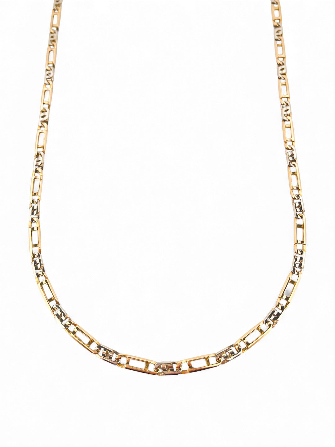 Comprar collar con cadena alterna bicolor y cierre tipo mosquetón. Joya unisex. Joyas acondicionadas. Envío GRATIS. Ian'Or.