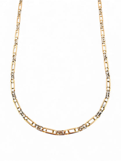 Comprar collar con cadena alterna bicolor y cierre tipo mosquetón. Joya unisex. Joyas acondicionadas. Envío GRATIS. Ian'Or.