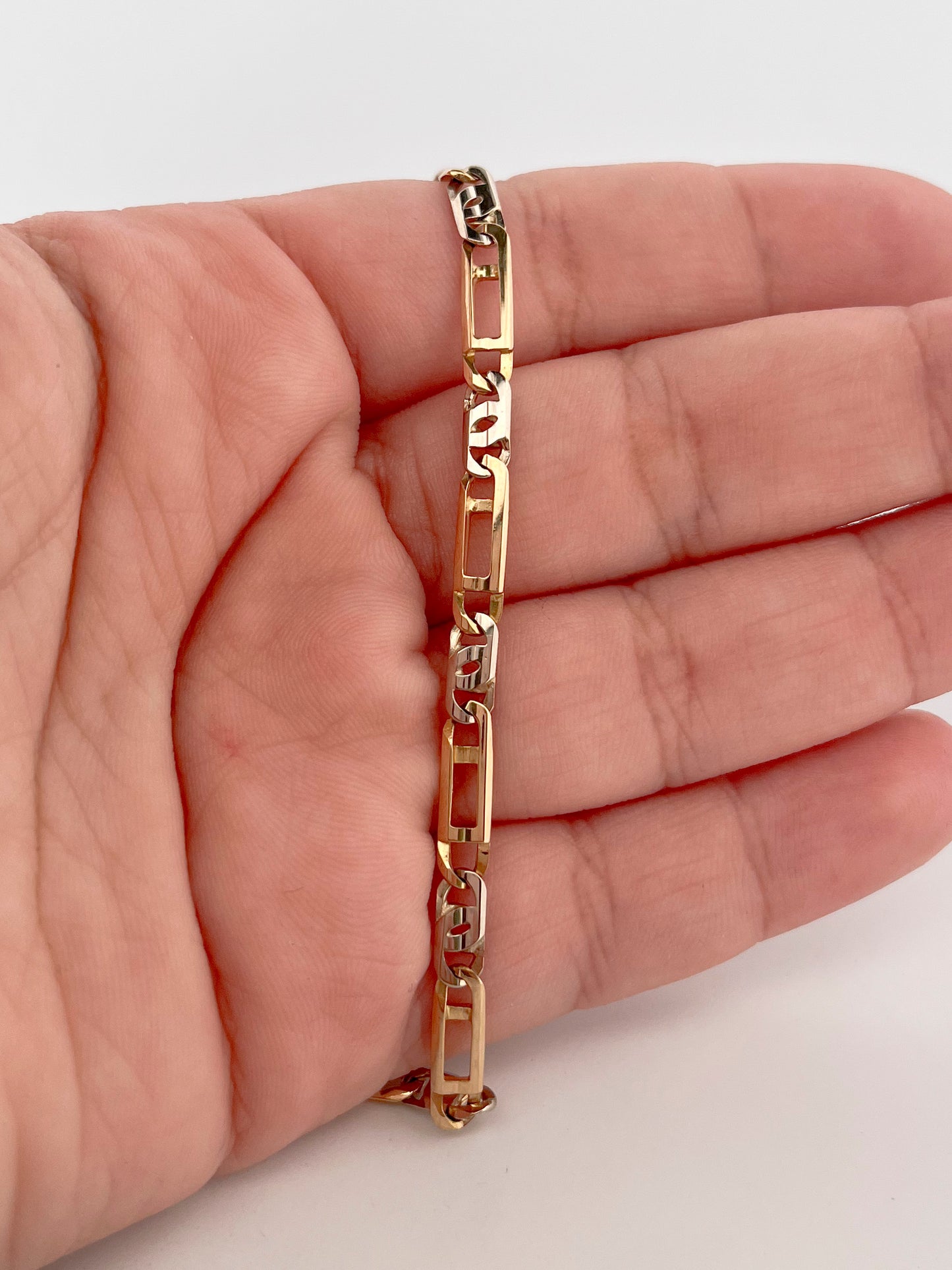 Comprar collar con cadena alterna bicolor y cierre tipo mosquetón. Joya unisex. Joyas acondicionadas. Envío GRATIS. Ian'Or.