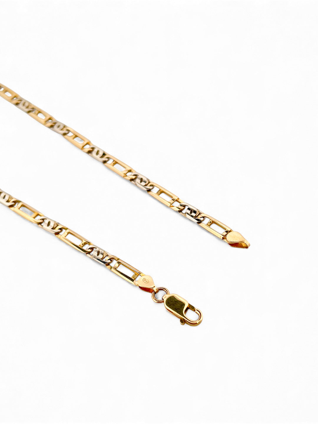 Comprar collar con cadena alterna bicolor y cierre tipo mosquetón. Joya unisex. Joyas acondicionadas. Envío GRATIS. Ian'Or.