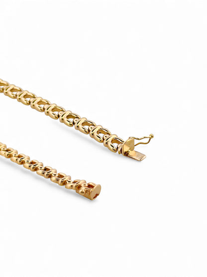 Comprar pulsera realizada en oro amarillo de 18kt con eslabones y cierre con brazo de seguridad. Cadenas de oro 18kt baratas al mejor precio.