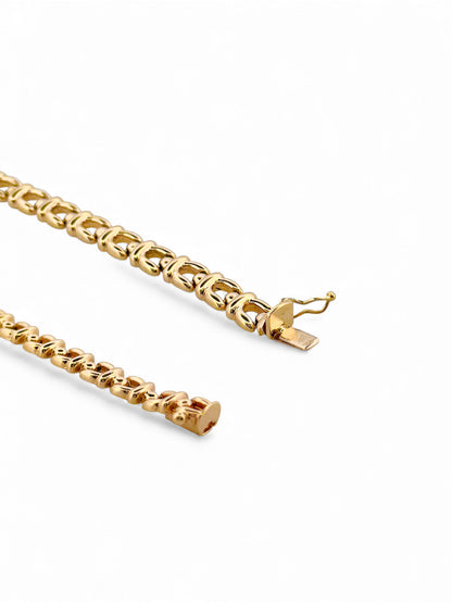 Comprar pulsera realizada en oro amarillo de 18kt con eslabones y cierre con brazo de seguridad. Cadenas de oro 18kt baratas al mejor precio.