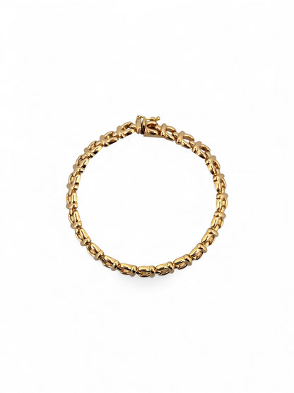 Comprar pulsera realizada en oro amarillo de 18kt con eslabones y cierre con brazo de seguridad. Cadenas de oro 18kt baratas al mejor precio.
