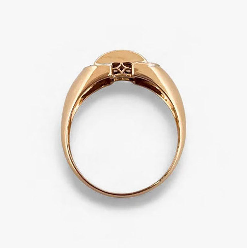 Comprar anillo realizado en oro amarillo de 18kt con diamantes y zafiros. Joyas de segunda mano en Barcelona. Joyería Ian'Or. Envío gratis.