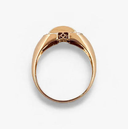 Comprar anillo realizado en oro amarillo de 18kt con diamantes y zafiros. Joyas de segunda mano en Barcelona. Joyería Ian'Or. Envío gratis.