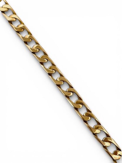 Comprar collar con cadena barbada con eslabón plano realizado en oro amarillo de 18kt con cierre tipo cajón con brazo de seguridad. Cadenas de oro de 18kt al mejor precio en barcelona.