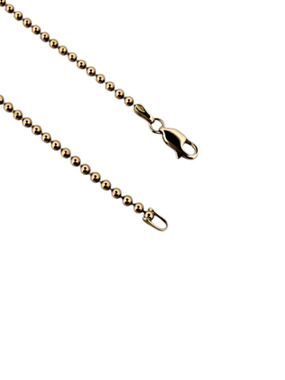 Comprar collar con cadena de bolas en oro amarillo de 18kt y cierre tipo mosquetón. Joya unisex. Envío GRATIS. Joyería Ian'Or.