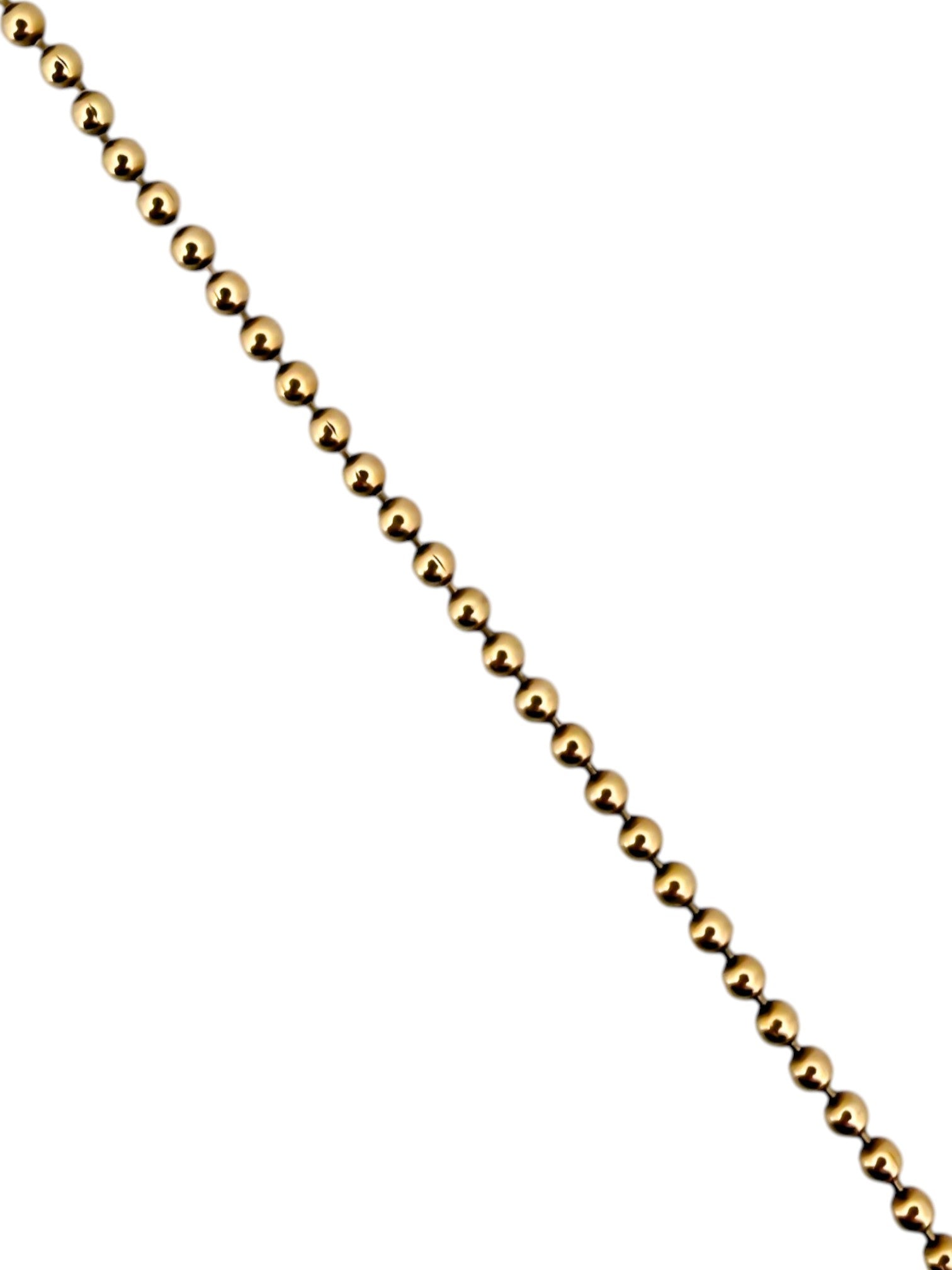 Comprar collar con cadena de bolas en oro amarillo de 18kt y cierre tipo mosquetón. Joya unisex. Envío GRATIS. Joyería Ian'Or.