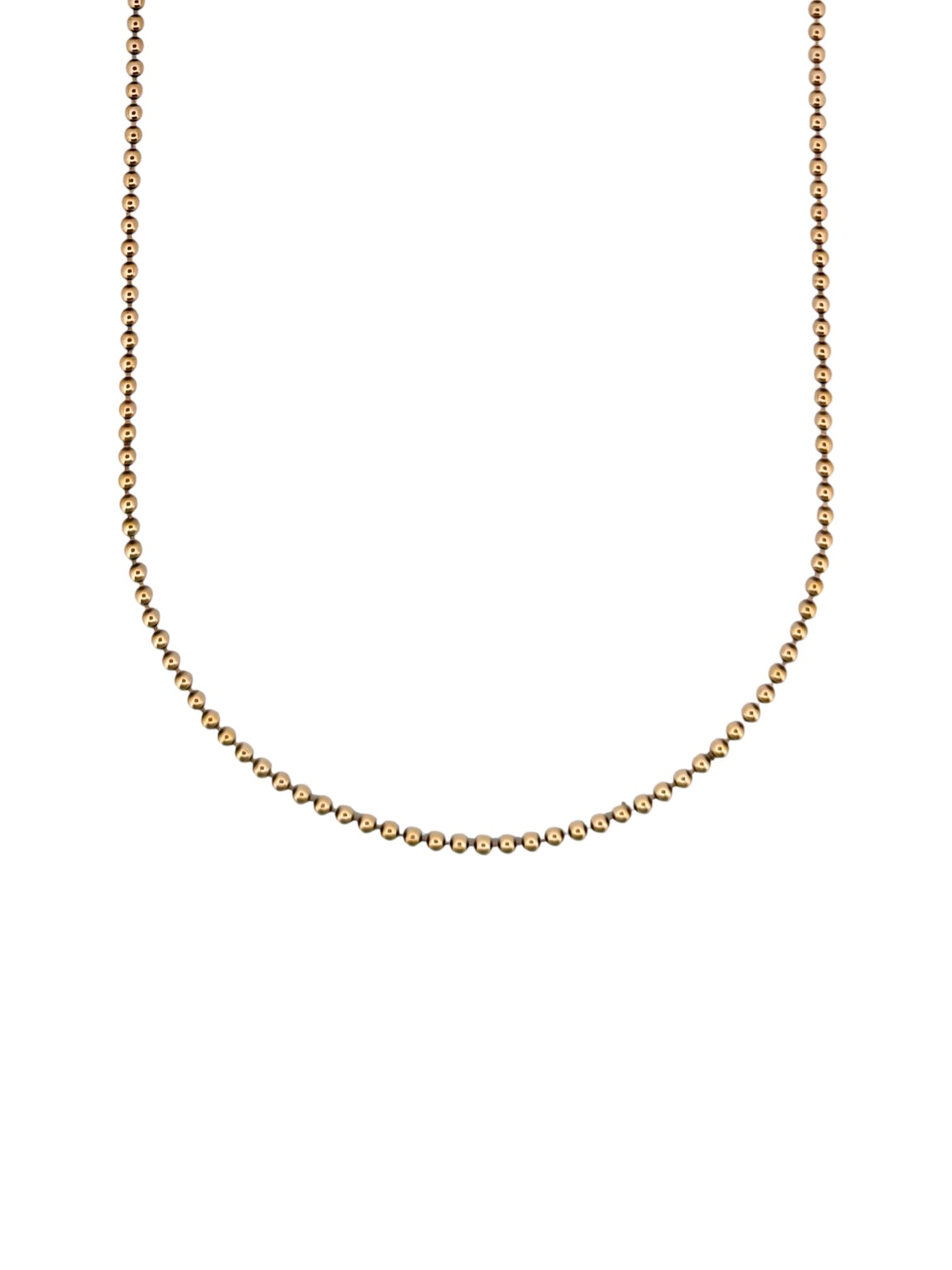 Comprar collar con cadena de bolas en oro amarillo de 18kt y cierre tipo mosquetón. Joya unisex. Envío GRATIS. Joyería Ian'Or.