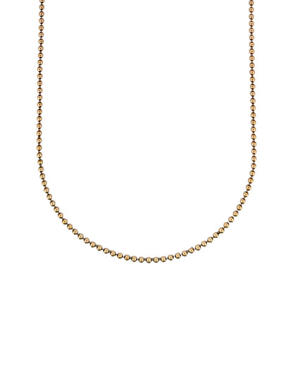 Comprar collar con cadena de bolas en oro amarillo de 18kt y cierre tipo mosquetón. Joya unisex. Envío GRATIS. Joyería Ian'Or.