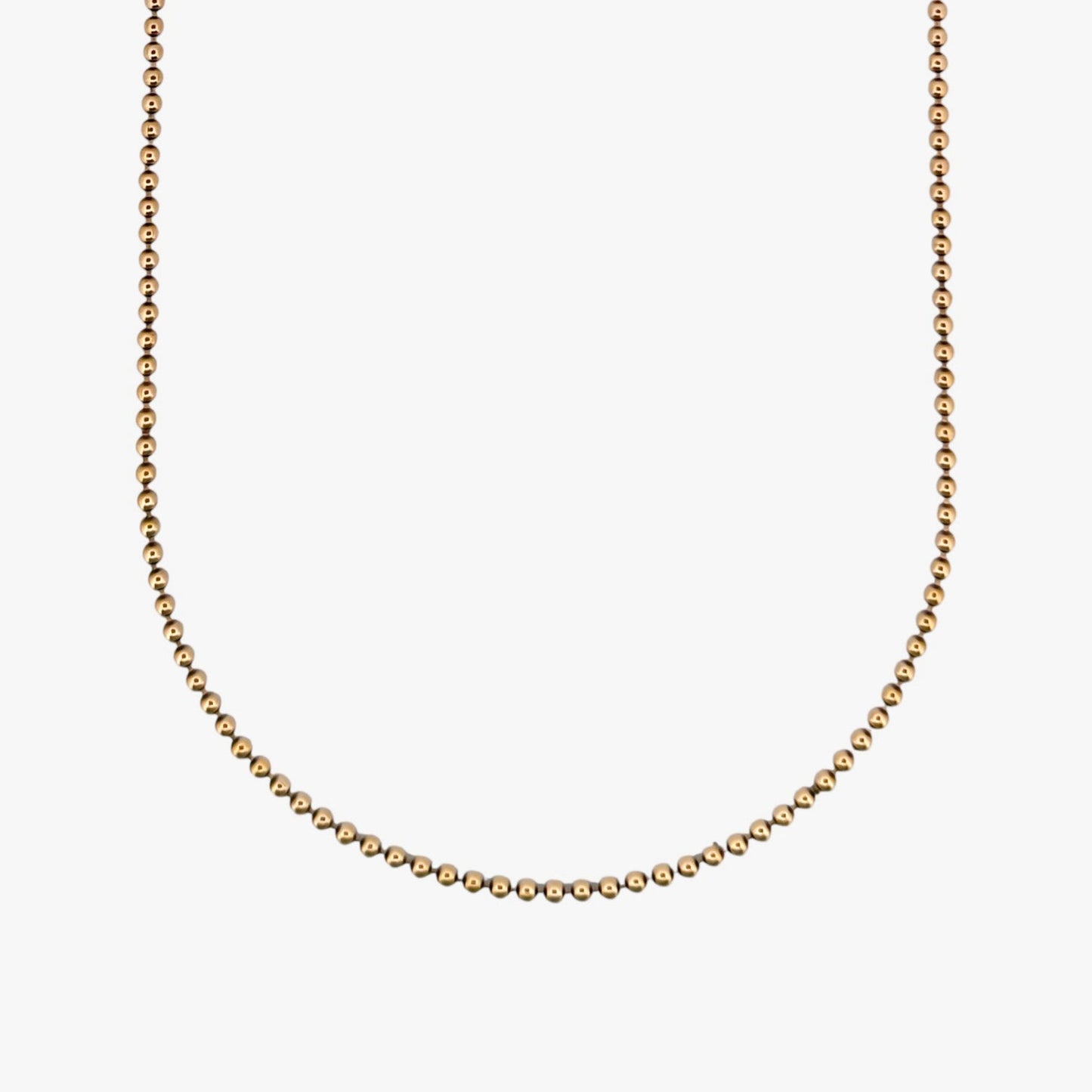 Comprar collar con cadena de bolas en oro amarillo de 18kt y cierre tipo mosquetón. Joya unisex. Envío GRATIS. Joyería Ian'Or.