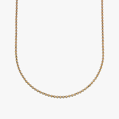 Comprar collar con cadena de bolas en oro amarillo de 18kt y cierre tipo mosquetón. Joya unisex. Envío GRATIS. Joyería Ian'Or.
