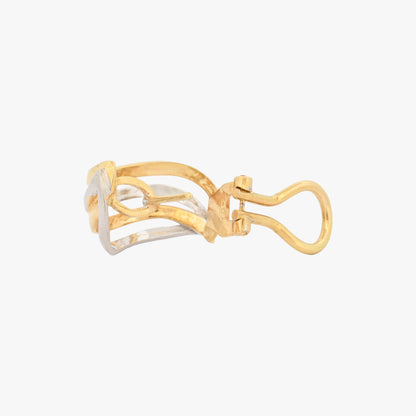 Comprar pendientes de oro blanco y amarillo de 18kt en formas circulares. Cierre Omega. Pendientes de oro baratos Ian'Or. Pendientes oro 18kt. Envío gratis.