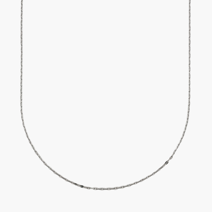 Comprar collar con cadena de grano cafe en oro blanco de 18kt y cierre tipo mosqueton. Joya unisex. Envío GRATIS. Joyería Ian'Or.