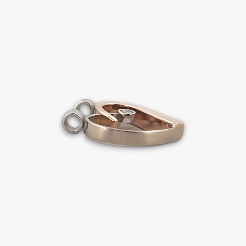 Comprar Colgante corazon con diamante realizado en oro amarillo y oro rosa de 18kt. oro al mejor precio oro barato corazon diamante brillante plateado envio gratis