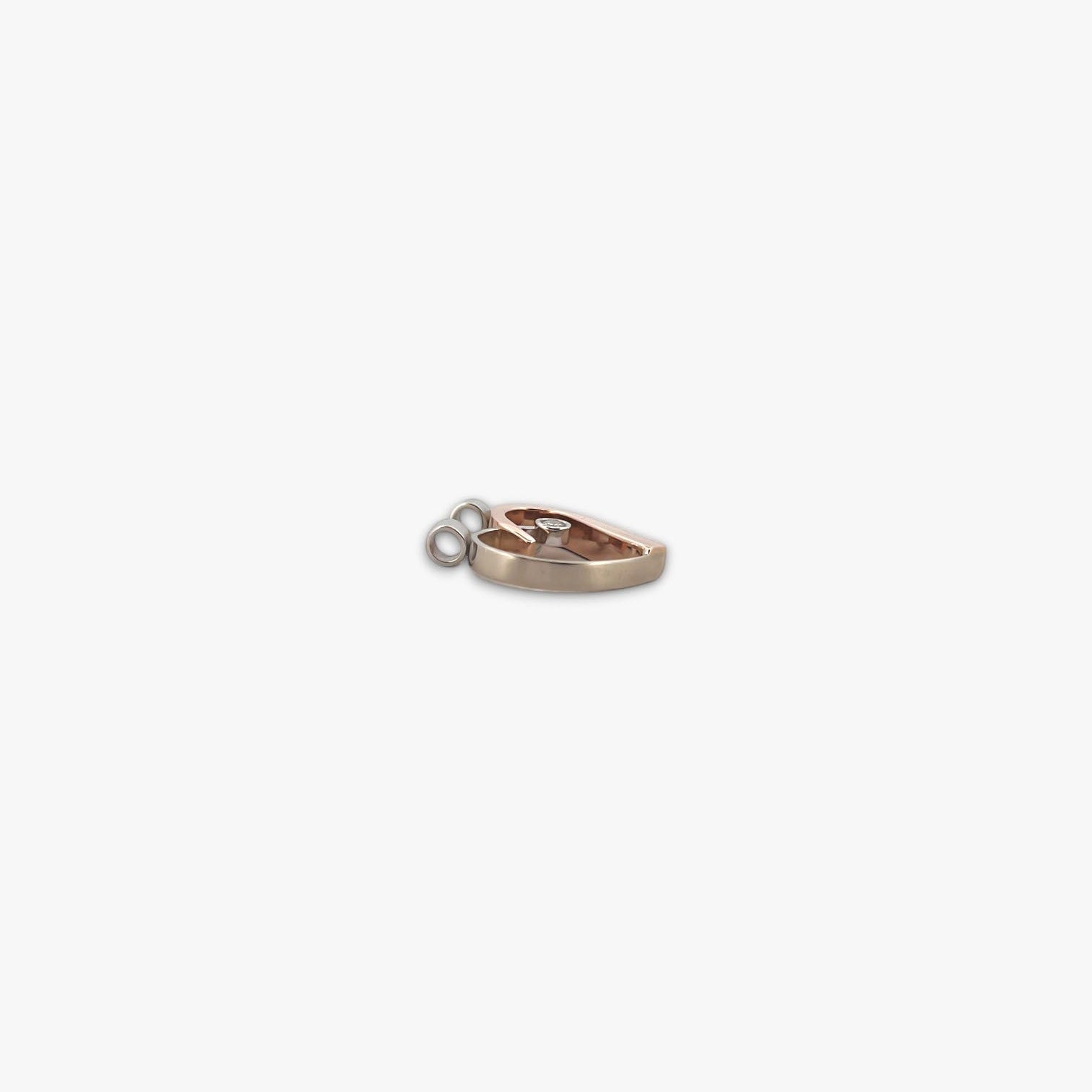 Comprar Colgante corazon con diamante realizado en oro amarillo y oro rosa de 18kt. oro al mejor precio oro barato corazon diamante brillante plateado envio gratis