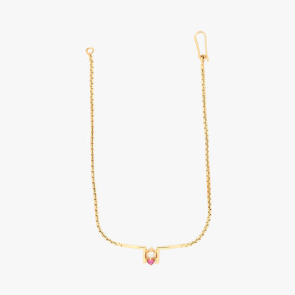 Comprar pulsera de oro amarillo de 18kt con 1 diamante y 1 rubí. Joyería Compro Oro Barcelona. Joyas de segunda mano. Envío gratis.