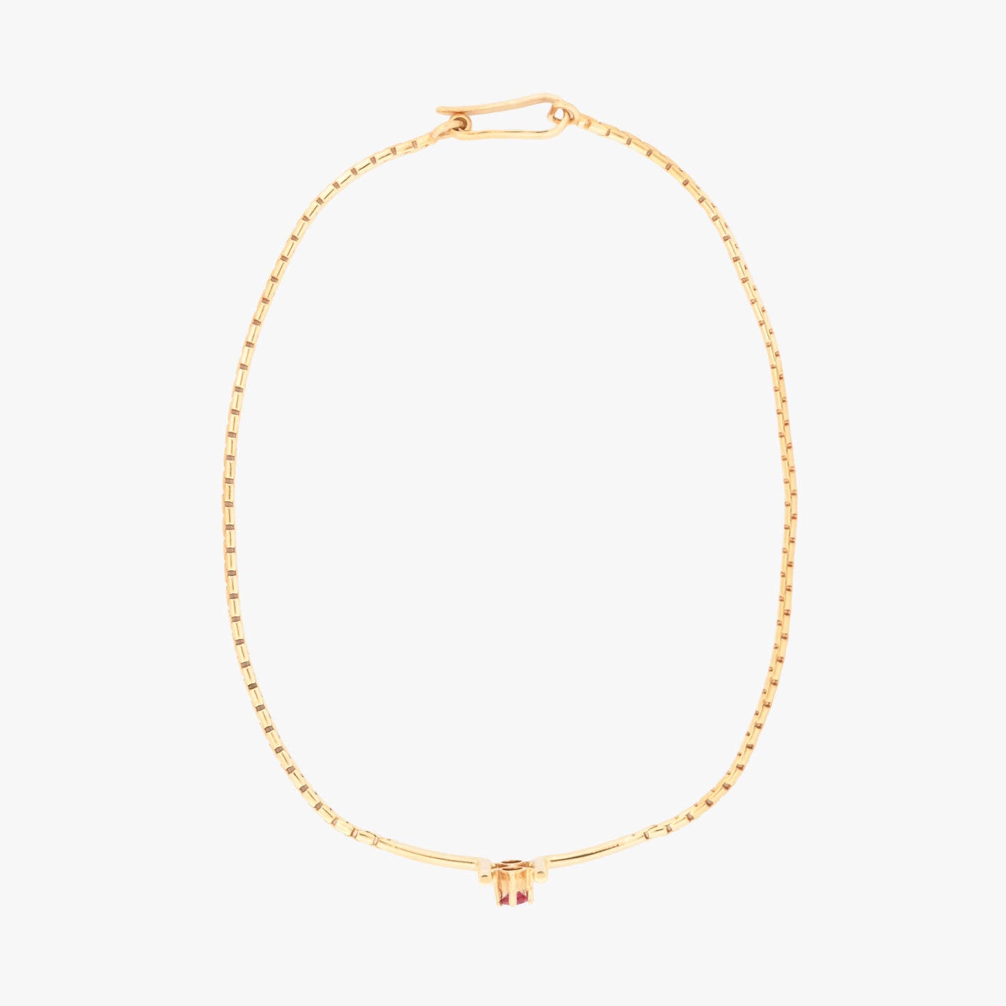 Comprar pulsera de oro amarillo de 18kt con 1 diamante y 1 rubí. Joyería Compro Oro Barcelona. Joyas de segunda mano. Envío gratis.