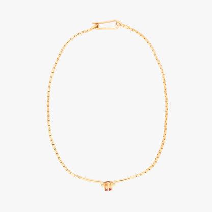 Comprar pulsera de oro amarillo de 18kt con 1 diamante y 1 rubí. Joyería Compro Oro Barcelona. Joyas de segunda mano. Envío gratis.