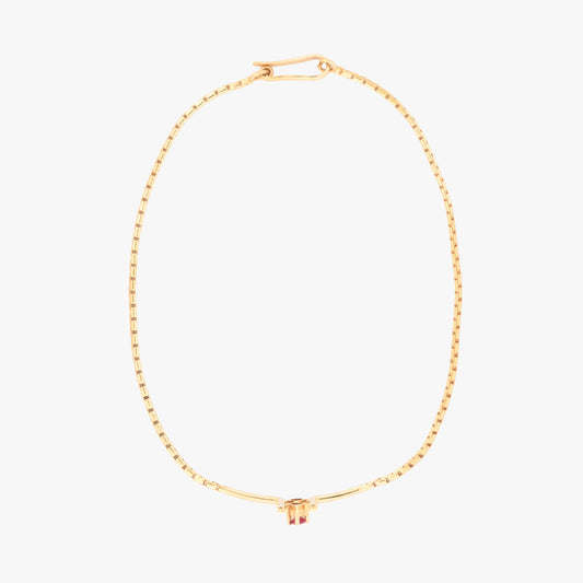 Comprar pulsera de oro amarillo de 18kt con 1 diamante y 1 rubí. Joyería Compro Oro Barcelona. Joyas de segunda mano. Envío gratis.