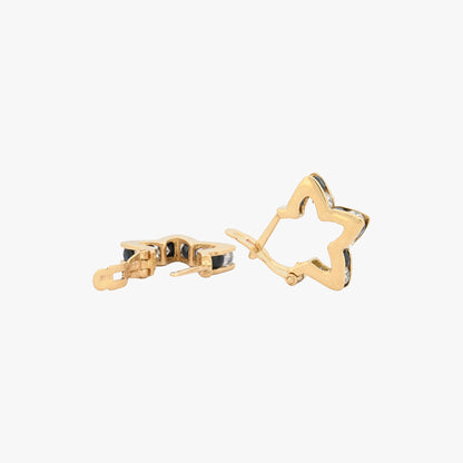Comprar pendientes de oro de 18kt rinden homenaje al brillo eterno del cielo nocturno y a la guía de las estrellas. Cierre catalán. Joyas restauradas. Ian'Or.