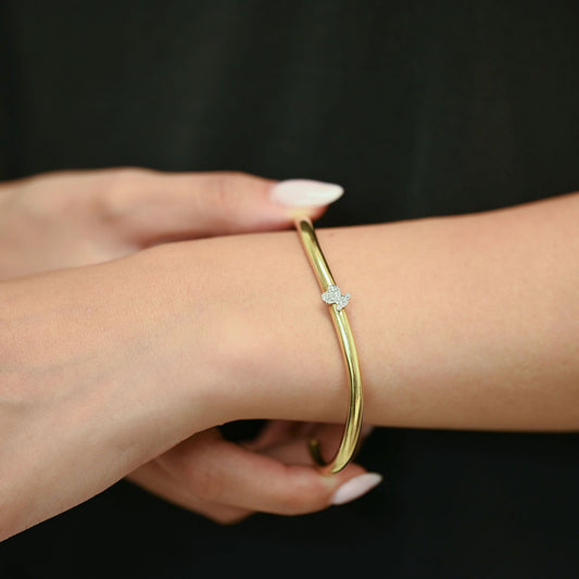 Pulsera TOUS rígida y abierta de oro amarillo de 18kt con diamantes - 19948P