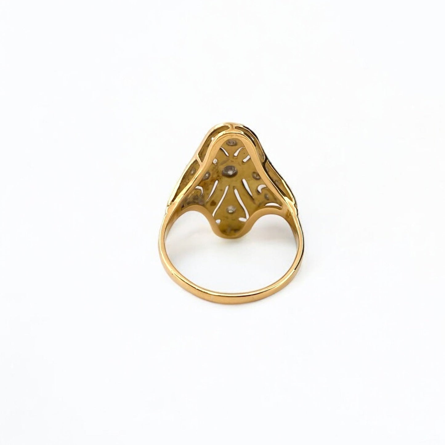 20067C - Sortija vintage  art decó oro amarillo 18kt diamantes y platino