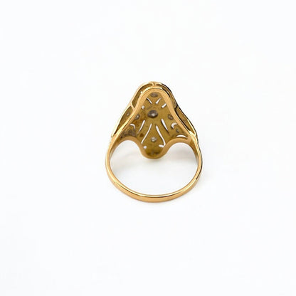 20067C - Sortija vintage  art decó oro amarillo 18kt diamantes y platino