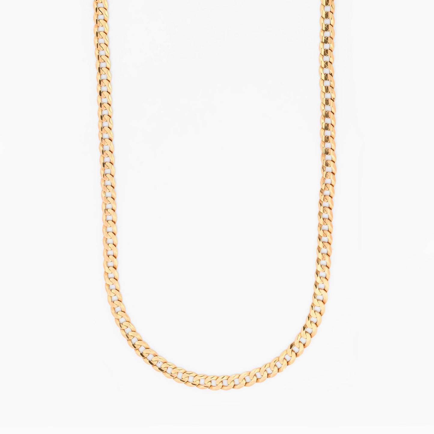 Collar de eslabones cubanos planos de oro amarillo 18K. Joya unisex. Joyas de lujo de segunda mano reacondicionadas. Envío GRATIS. Ian'Or.