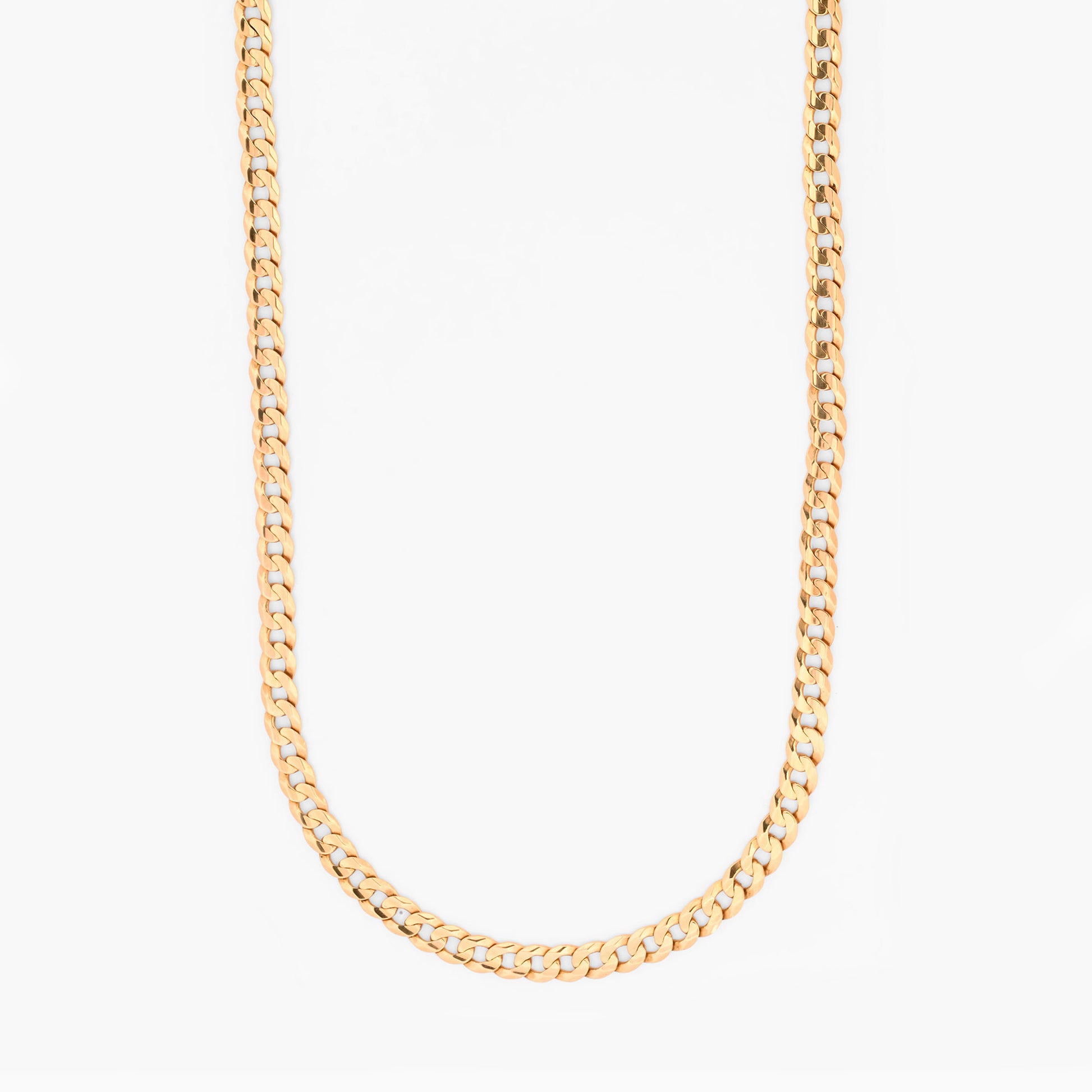Collar de eslabones cubanos planos de oro amarillo 18K. Joya unisex. Joyas de lujo de segunda mano reacondicionadas. Envío GRATIS. Ian'Or.
