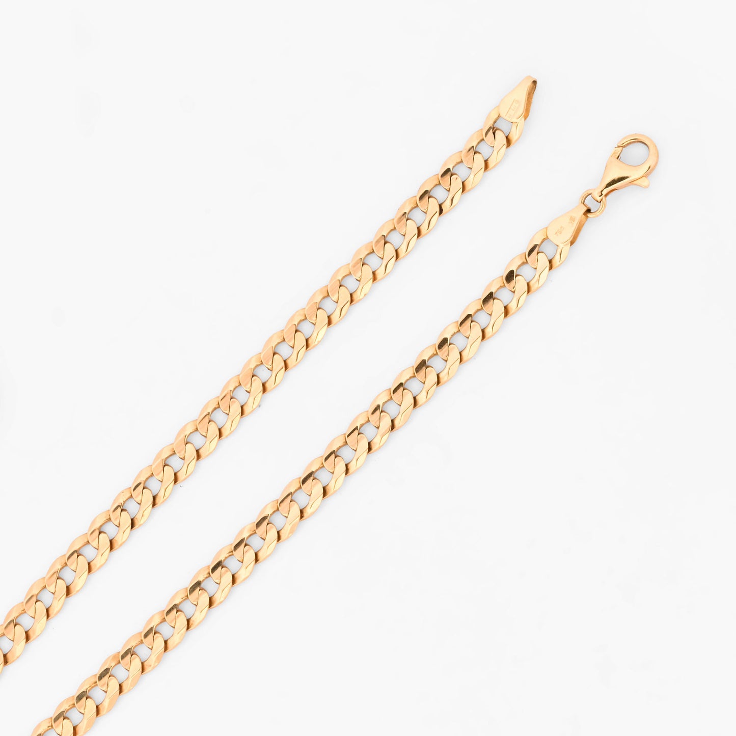 Collar de eslabones cubanos planos de oro amarillo 18K. Joya unisex. Joyas de lujo de segunda mano reacondicionadas. Envío GRATIS. Ian'Or.