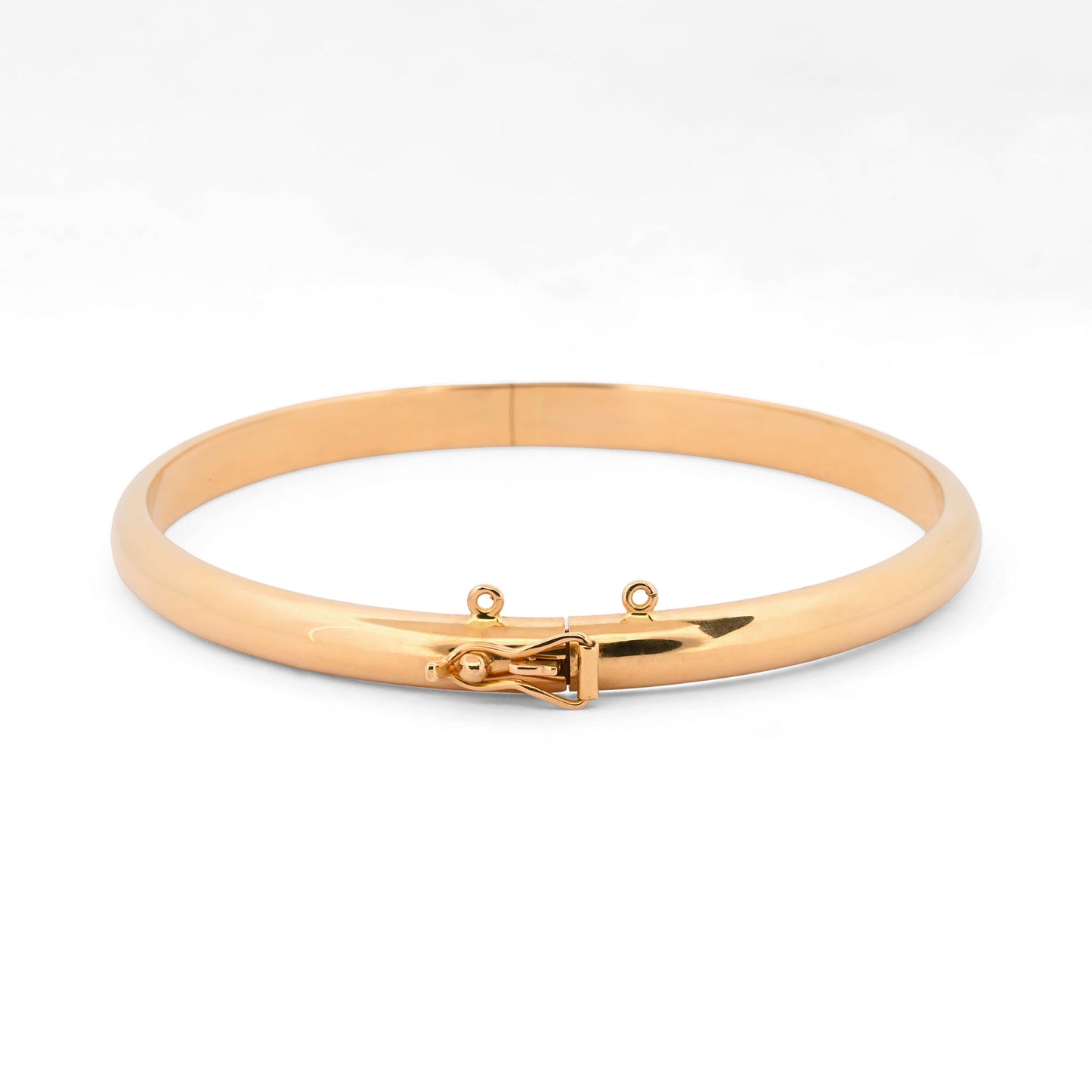 Comprar pulsera esclava de oro amarillo de 18kt con grabado. Esta pulsera dispone de cierre de cajón con brazo de seguridad. Joyas de segunda mano. Esclavas de oro de 18kt en Ian'Or.