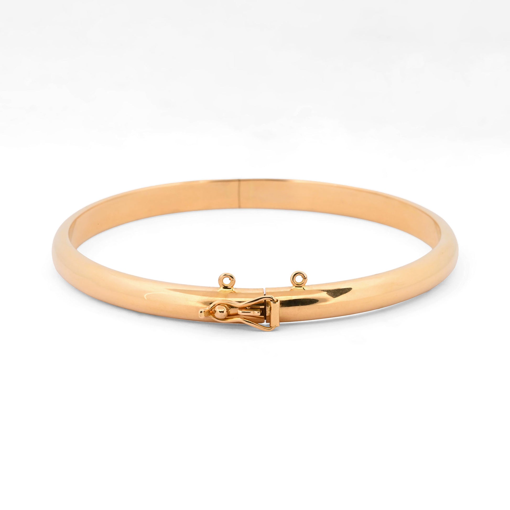 Comprar pulsera esclava de oro amarillo de 18kt con grabado. Esta pulsera dispone de cierre de cajón con brazo de seguridad. Joyas de segunda mano. Esclavas de oro de 18kt en Ian'Or.