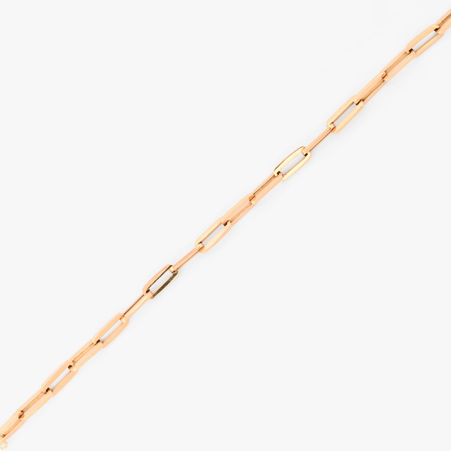 Pulsera cadena de eslabones de calabrote alargado oro amarillo de 18Kt y cierre tipo mosquetón. Pulseras de oro baratas en Barcelona.