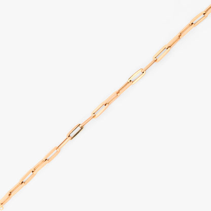 Pulsera cadena de eslabones de calabrote alargado oro amarillo de 18Kt y cierre tipo mosquetón. Pulseras de oro baratas en Barcelona.