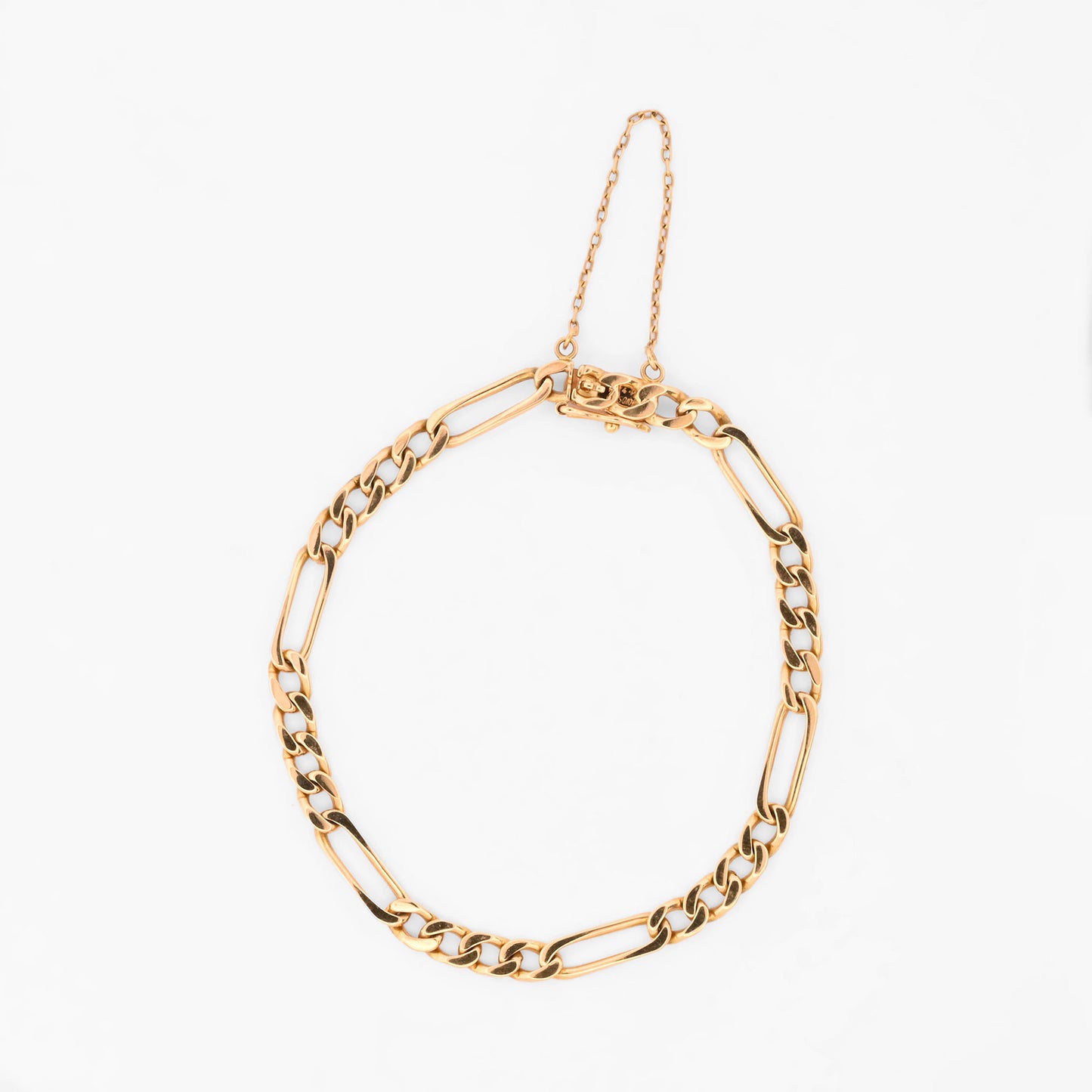 Comprar pulsera oro amarillo de 18kt con cadena alterna barbada. La cadena mide 21cm y dispone de cierre con cadena de seguridad. Envio gratuito